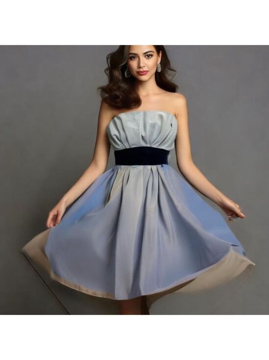 Vivienne Tam Dresses & Skirts - 90s SILK VIVIENNE TAM STRAPLESS PLEATED BODICE TAFFETA DRESS FIT & FLARE SZ 6